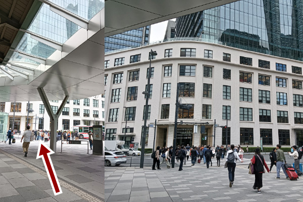 Turn left and you’ll see KITTE (JP Tower) ahead.